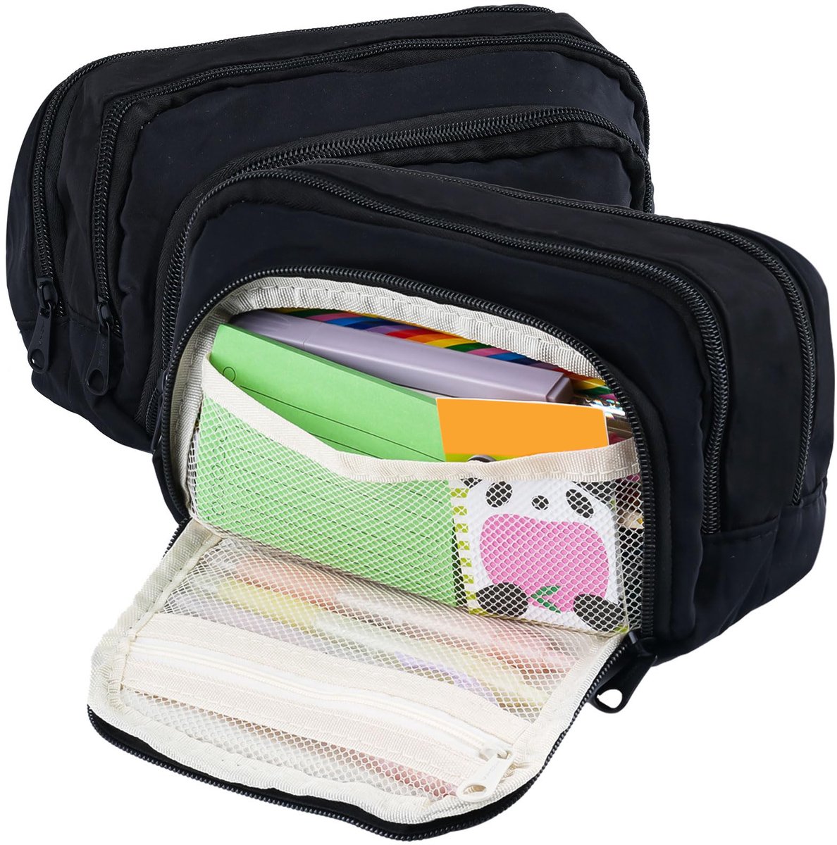 Pencil Case - Pencil Case - Adults - Boys and Girls - School Pencil Case - Black