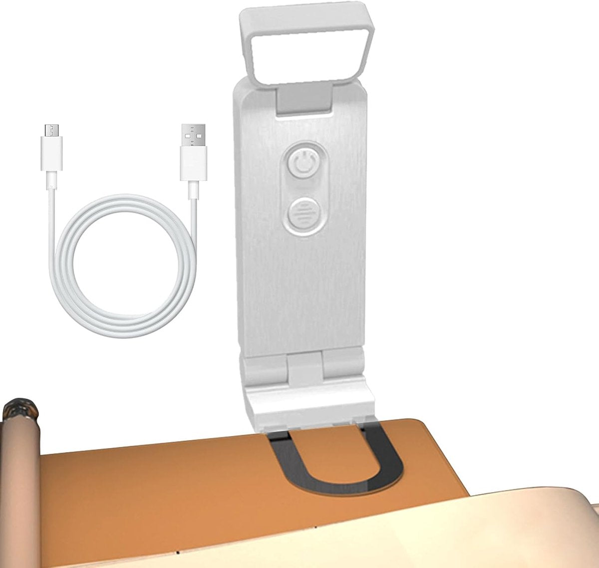 Reading Lamp - Book Lamp with Clip - 6 Lighting Levels - Bedtime Use - Adjustable Intensity - Reading Lamps - USB-C Rechargeable - With