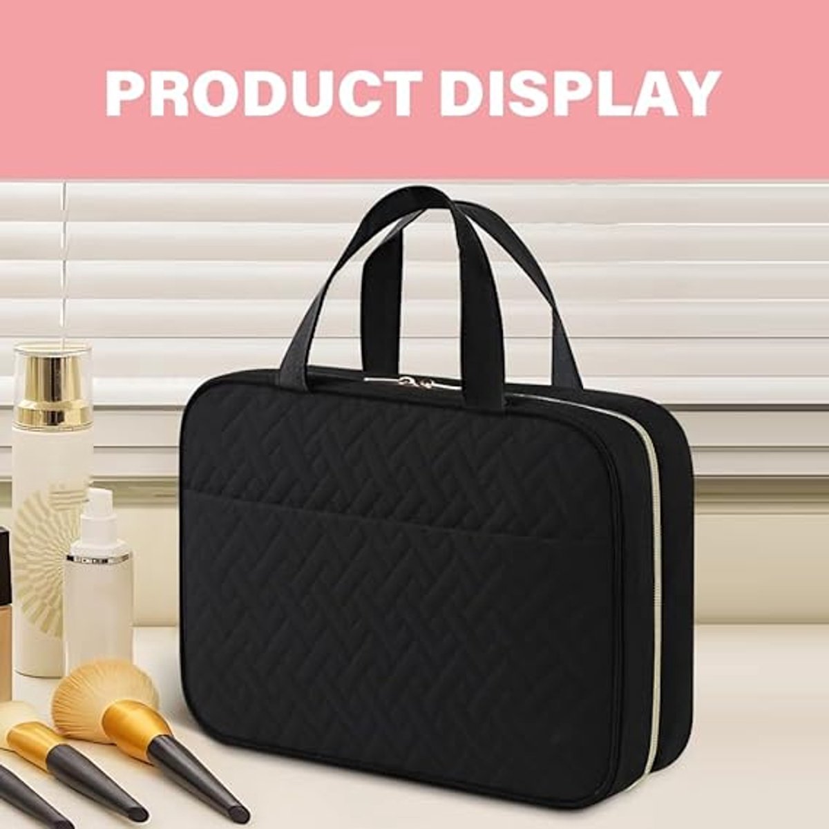 Men's Toiletry Bag - Women's Toiletry Bag - Hanging Toiletry Bag - Practical Travel Toiletry Bag - For Storing Essential Toiletries - Black