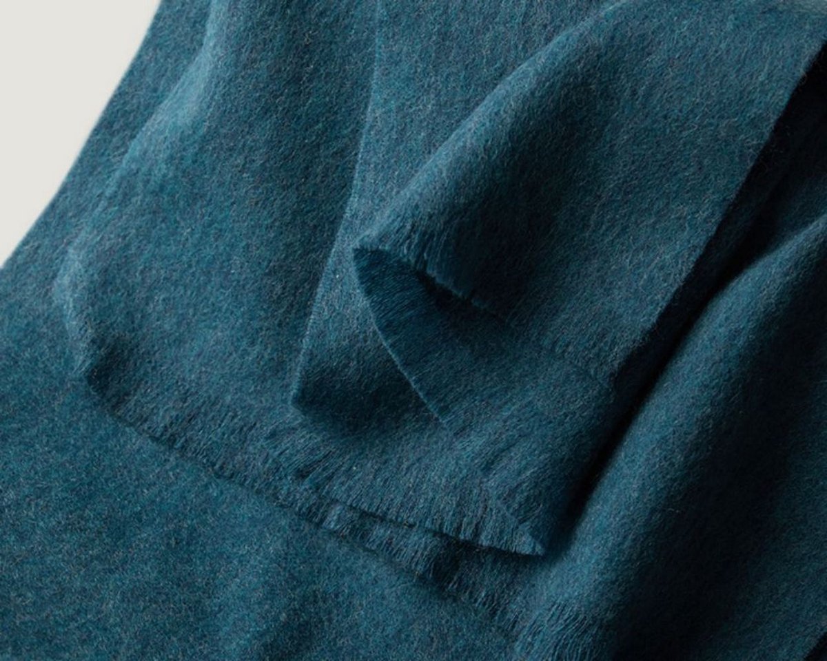 Warm and soft scarf for autumn and winter, warm and lightweight scarf, versatile unisex plain wool scarf (32x190cm) - blue