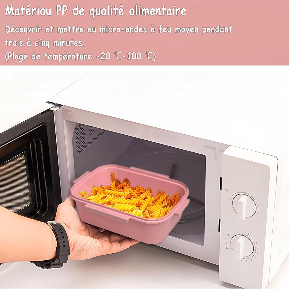 Lunch boxes - Lunch box - Children's lunch box - Adult lunch box - Lunch box compartment - 2-layer integrated lunch box - Leakproof lunch box - With cutlery - For work - School - Picnic - Pink
