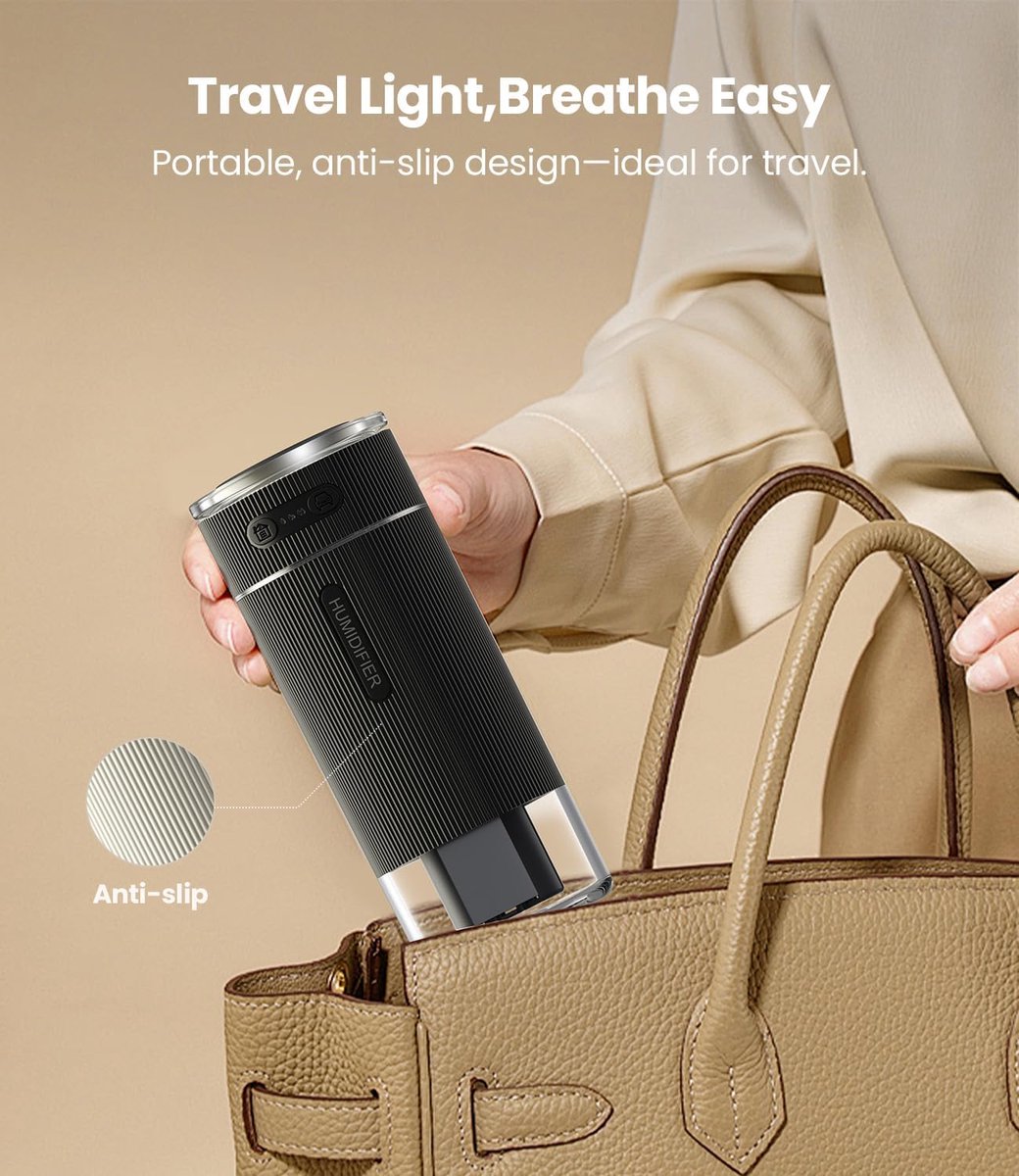 Humidifiers - Air humidifier - Bedroom humidifier - Mini desktop humidifier for travel, office, or children's room - Black