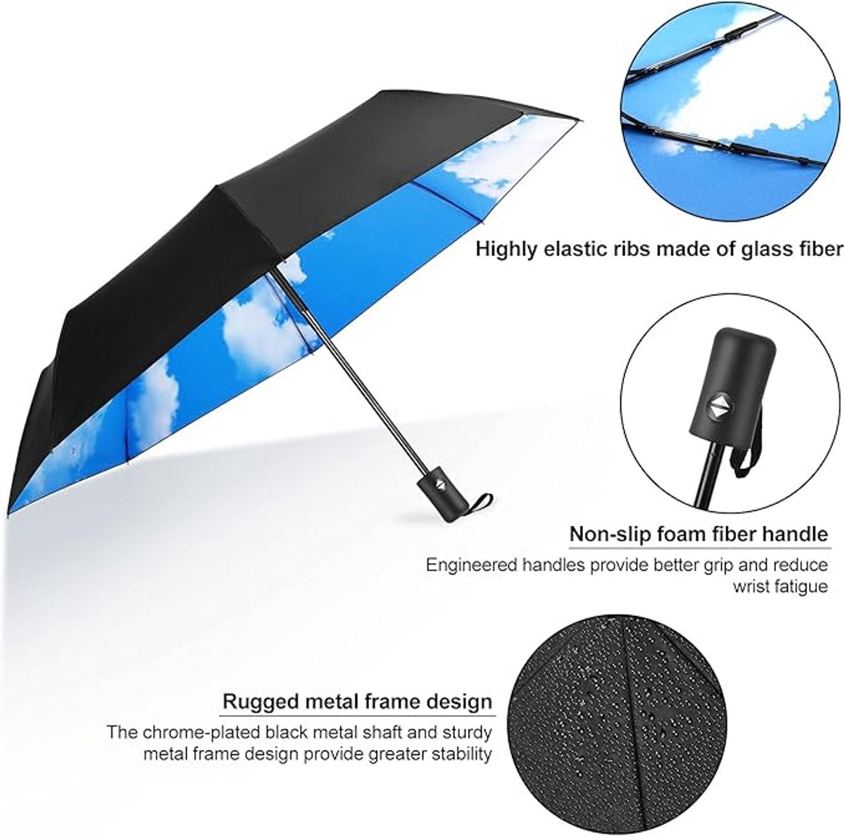 Umbrella, stormproof, pocket umbrella, wind and rain resistant umbrella, unisex