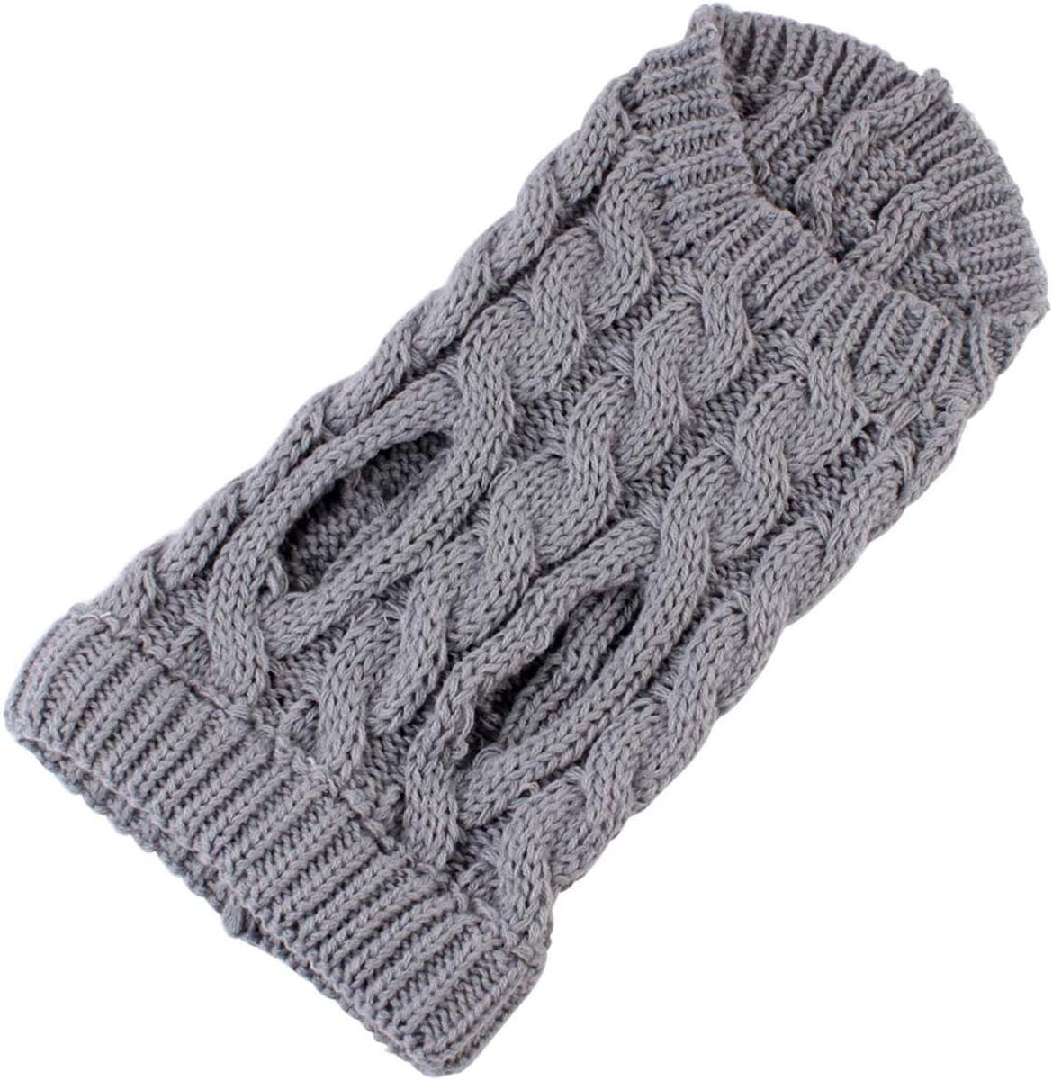 Dog Coat - Dog Vest - Warm Dog Coat - Winter Dog Sweater - Soft Knitted Wool Dog Clothes - Crochet Coat - Perfect for Small and Medium Dogs - Size M - Grijs