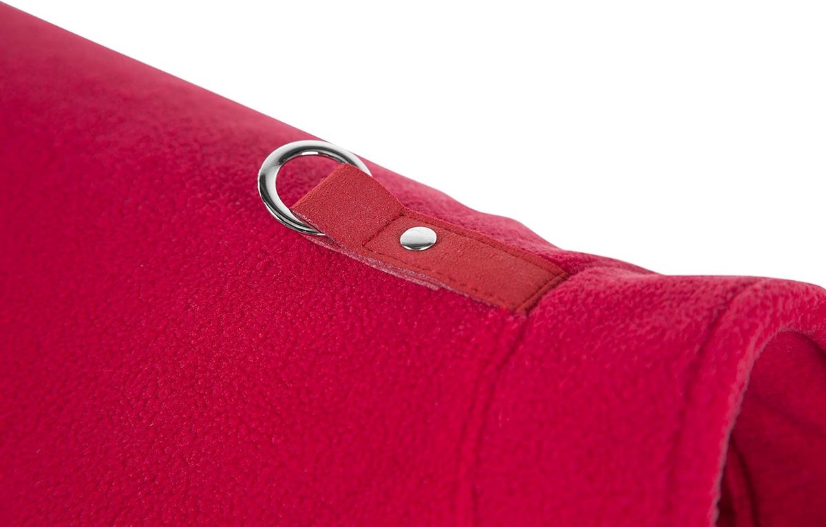 Dog Coat - Fleece Dog Vest - Winter Dog Sweater - Warm Dog Coat - Leash with O-Ring - Perfect for Small and Medium Dogs - Red - Size S