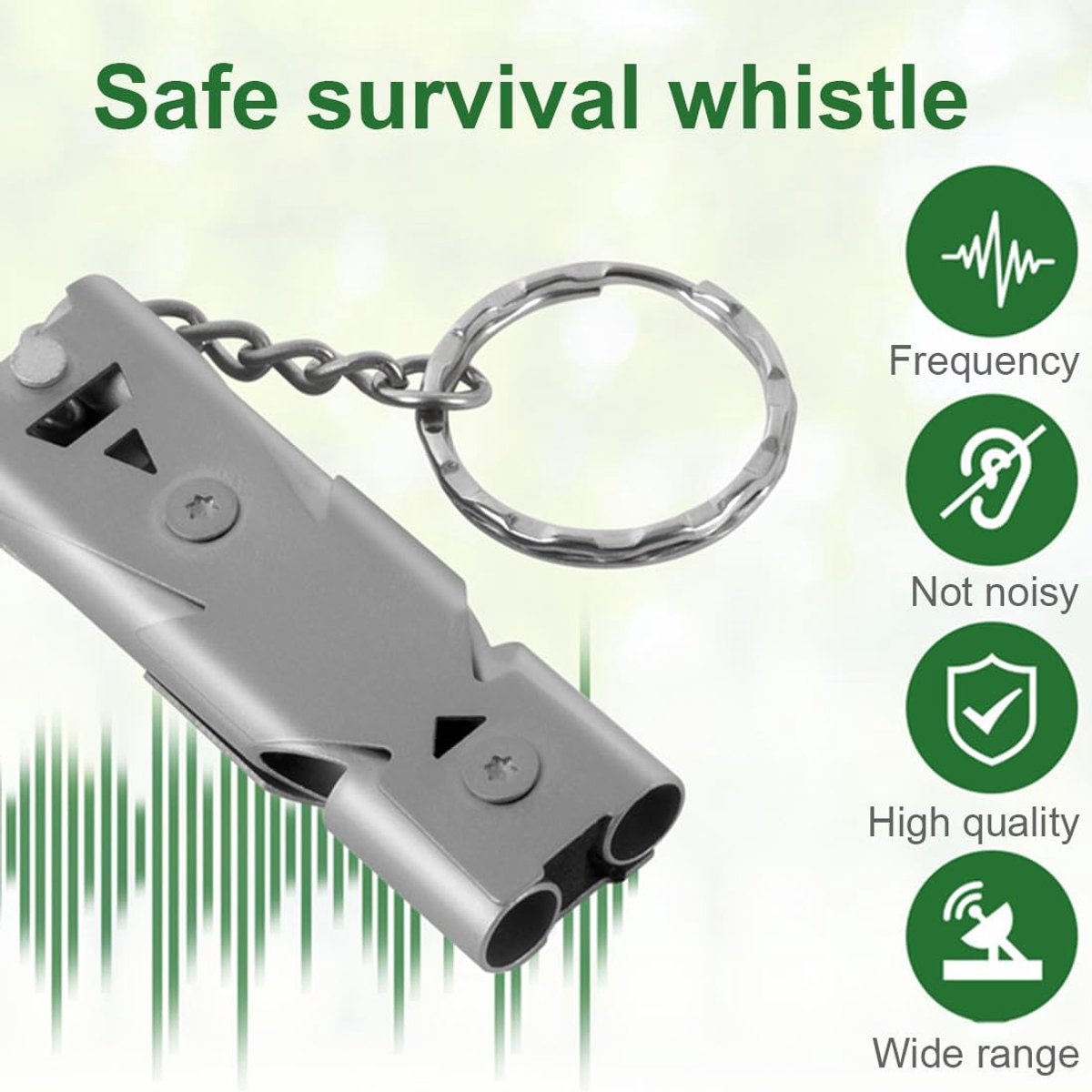 Survival Whistle - Keychain - Dog Training Clicker - Easy to Use - Waterproof - Stainless Steel - 2 Pieces - Dog Safety Training - Outdoor - Camping - Kayaking