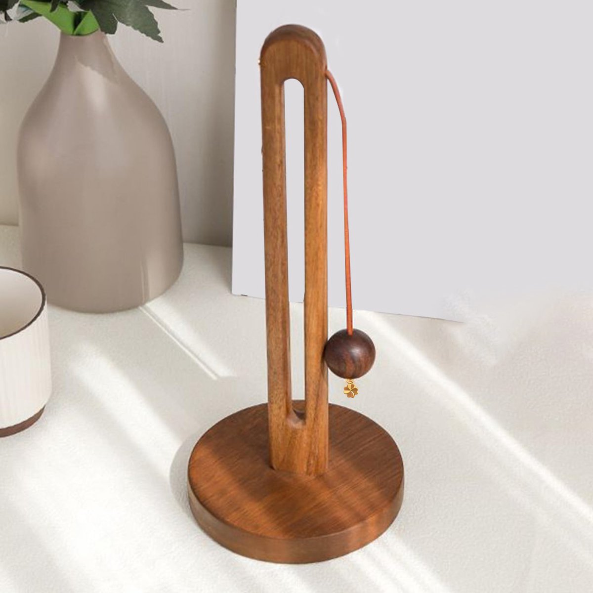 Paper towel roll holder - Paper towel roll holder - Wooden paper towel roll holder - Farmhouse style freestanding kitchen organizer - Fits most paper towel rolls