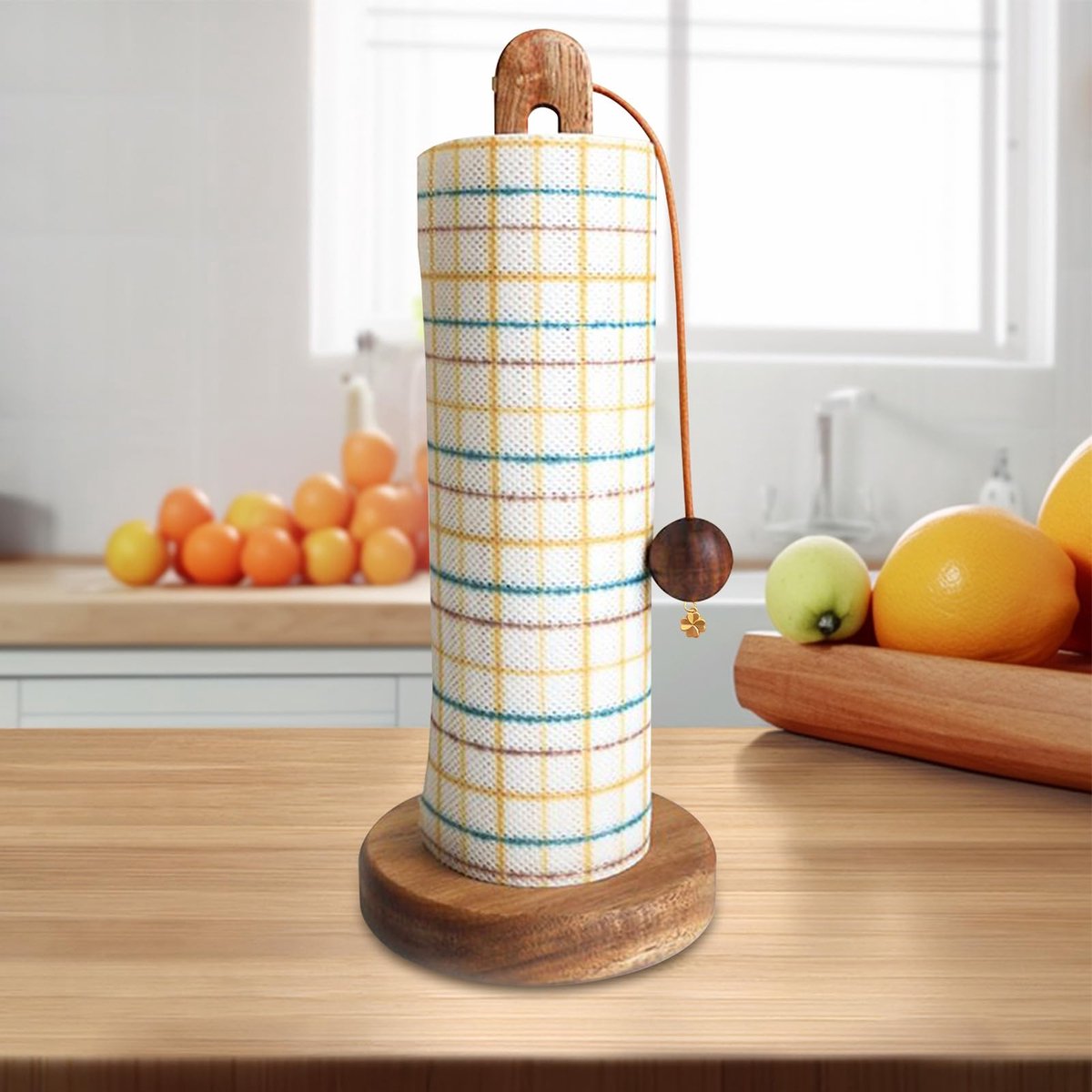 Paper towel roll holder - Paper towel roll holder - Wooden paper towel roll holder - Farmhouse style freestanding kitchen organizer - Fits most paper towel rolls