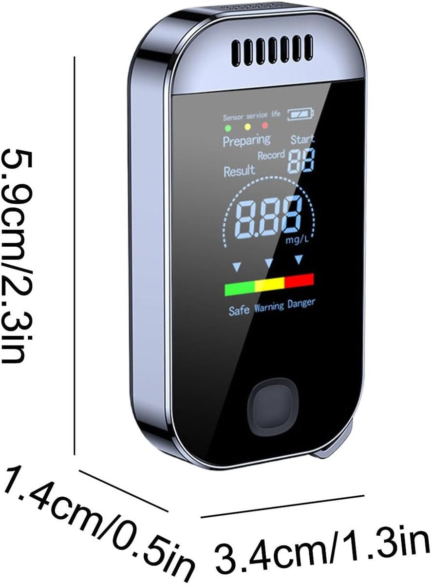 Breathalyzer with screen, portable, contactless, high accuracy, Perfect for safety checks in case of driving under the influence (DUI) and apartment parties.