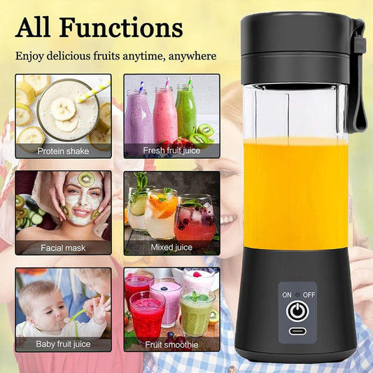 Blender - Mini blender - Smoothie maker - Rechargeable mini blender - Portable blender - Citrus press - Black