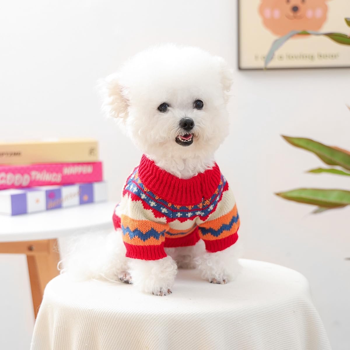 Dog Coat - Dog Sweater - Sweater for Small Dogs - Dog Sweater - Winter Knitted Sweater - Warm and Lightweight Cat Sweater - Perfect for Chihuahuas - Holidays - Christmas Decorations - Christmas - Size M