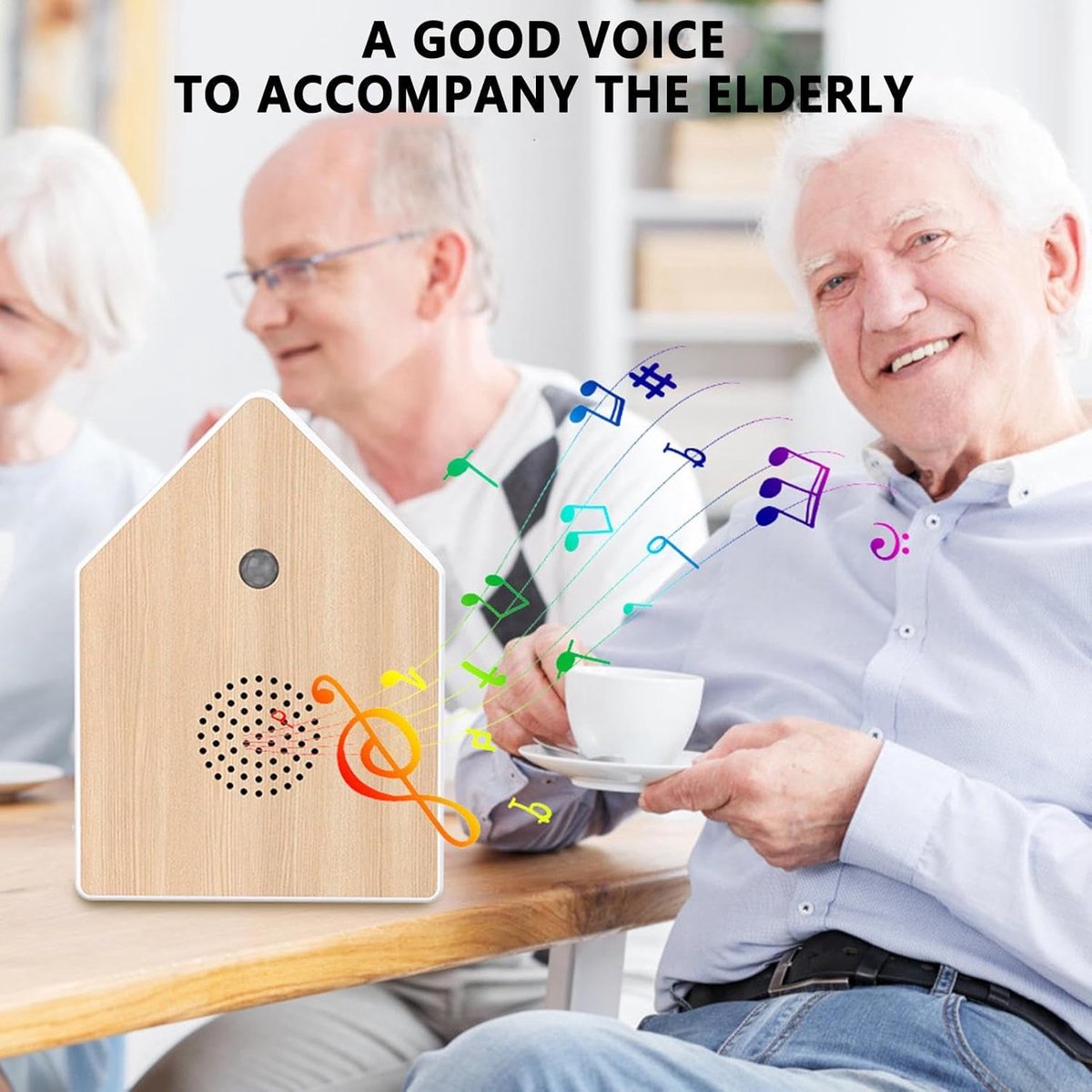 Motion detectors with nature sounds - Wall-mounted housing - Nature sounds - Birdsong - Songs - Suitable for hallways, bathrooms, guest rooms, toilets, and relaxation areas - Solid wood panels