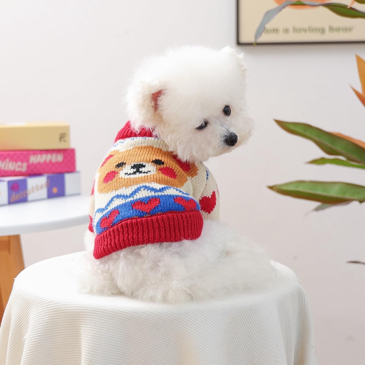 Dog Coat - Dog Sweater - Warm Winter Dog Clothes - Knitted Sweater - Dog Pullover - Lightweight and Warm Cat Sweater - Perfect for Chihuahuas - Birthday Clothes - Christmas Decorations - Christmas - Size L