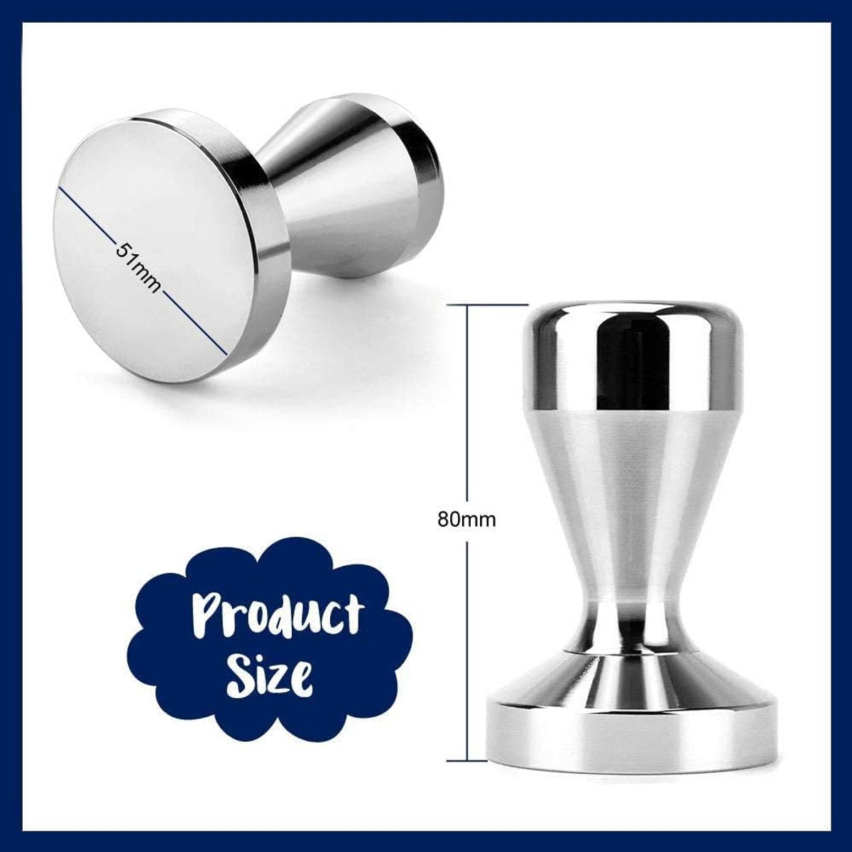 Coffee press - 51 mm coffee press - Ergonomic filter holder - Basis stainless steel espresso press - Coffee maker accessory - For 51 mm filter holders