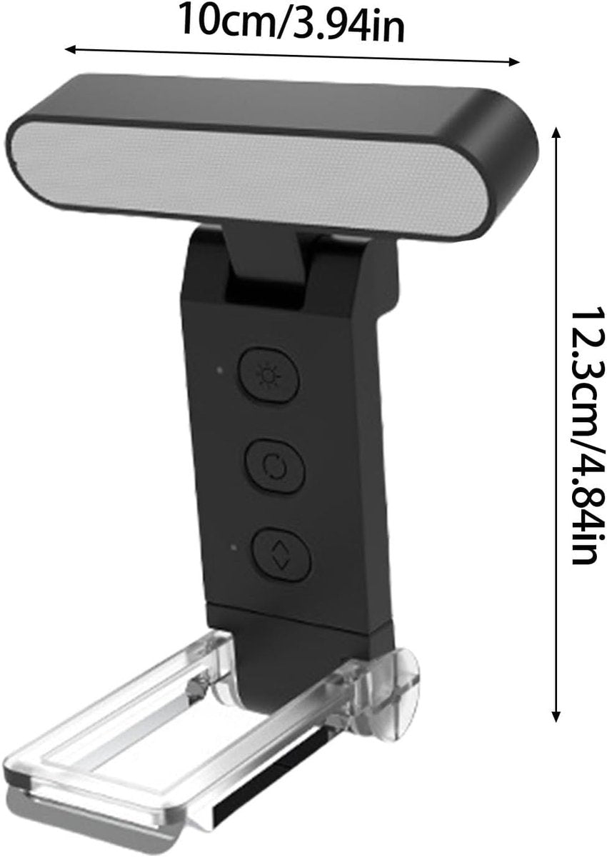 Book Reading Light - LED Reading Light with Clip - Clip-on Spotlight - Rechargeable - 5 Settings - Soft and Silky - Bedside Lamp - For Book / Bedroom / Office - Black
