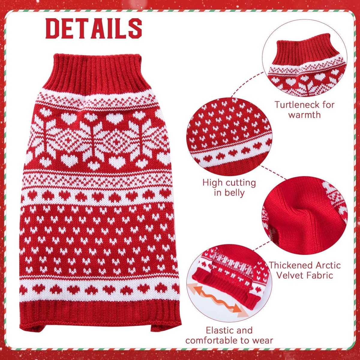 Dog Sweater - Christmas Dog Sweaters - Sleeveless Dog Sweaters - Dog Coat - Warm Autumn and Winter Puppy Sweater - Ugly Sweater - Perfect for Small Dogs - Dog - Medium - New Year's Holidays - S