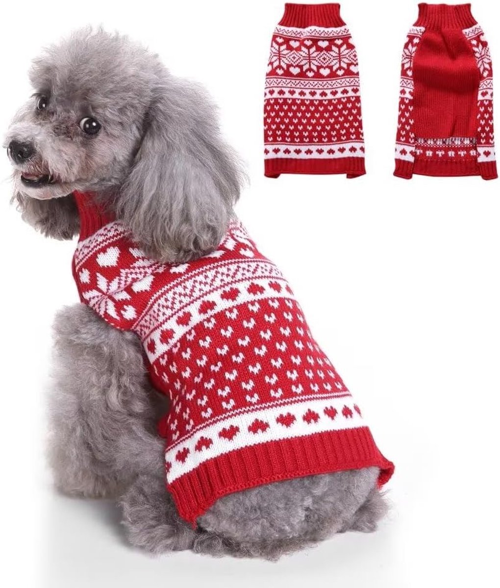 Dog sweater - Christmas sweaters for dogs - Sleeveless dog sweaters - Dog coat - Warm sweater for puppies in autumn and winter - Ugly sweater - Perfect for small dogs - Dog - Medium - New Year's holidays