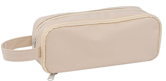 Pencil case - Large capacity - Suitable for boys and girls - Waterproof - Expandable - Toiletry bag - Cosmetic and office supply bag - Off-white
