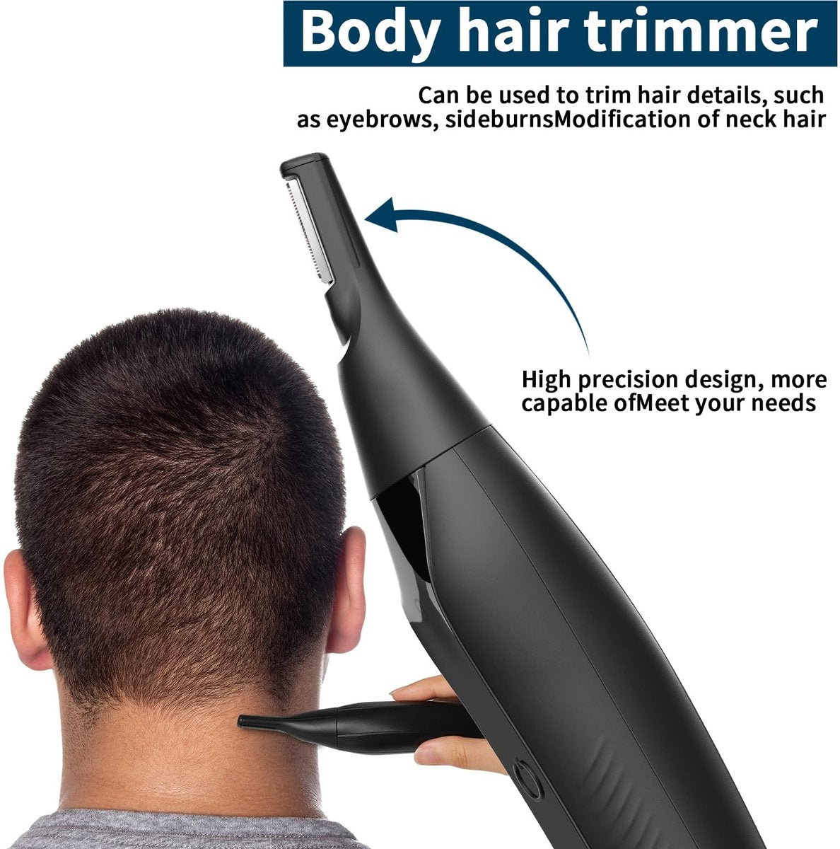 2-in-1 Nose Trimmer - Nose Trimmer - Eyebrow Trimmer - Men's - Women's - Nose Trimmer - Washable - USB Rechargeable - Black