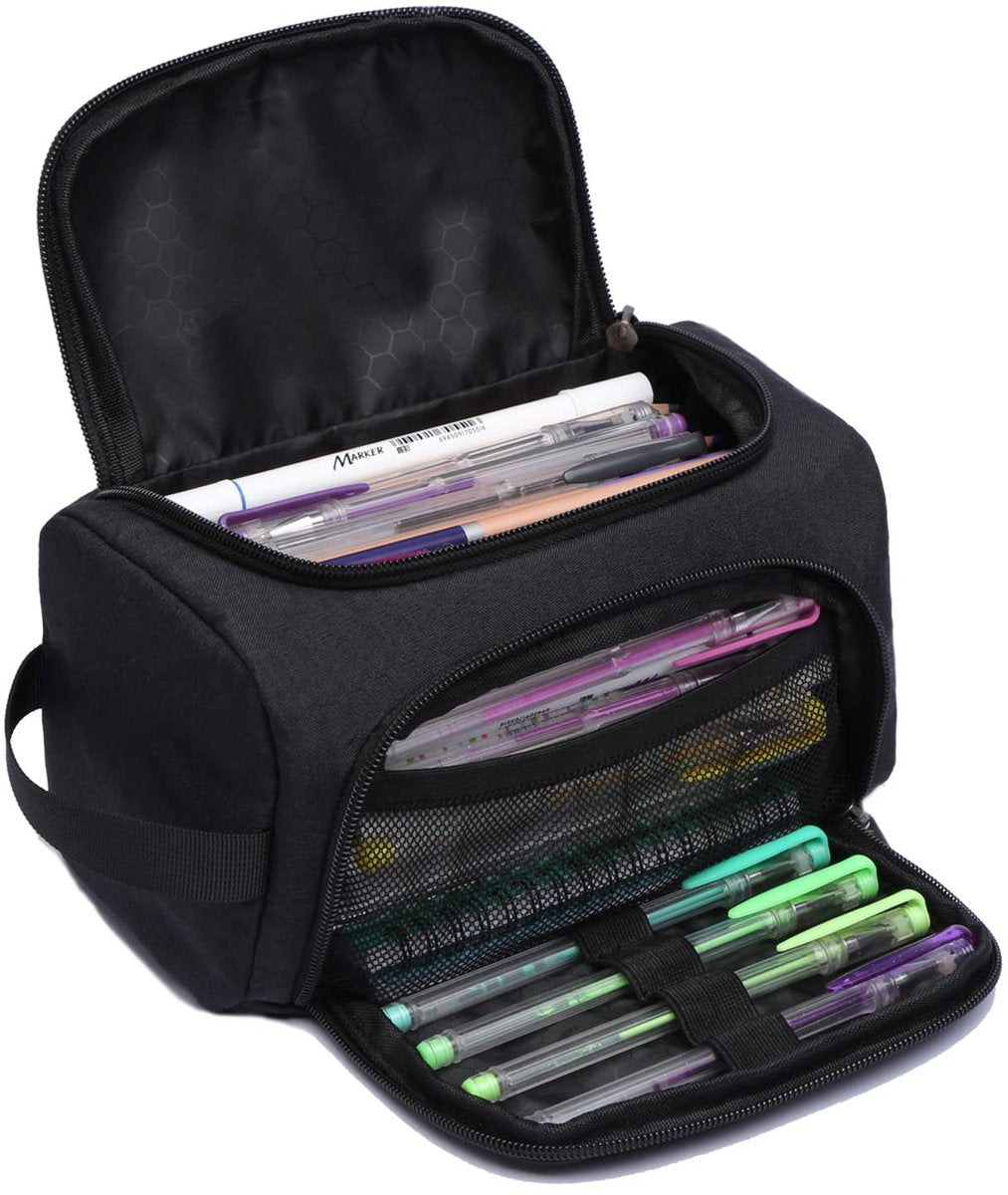 Pencil case for boys and girls - Pencil case for adults - School pencil case - 24 x 13 x 13 cm - Black