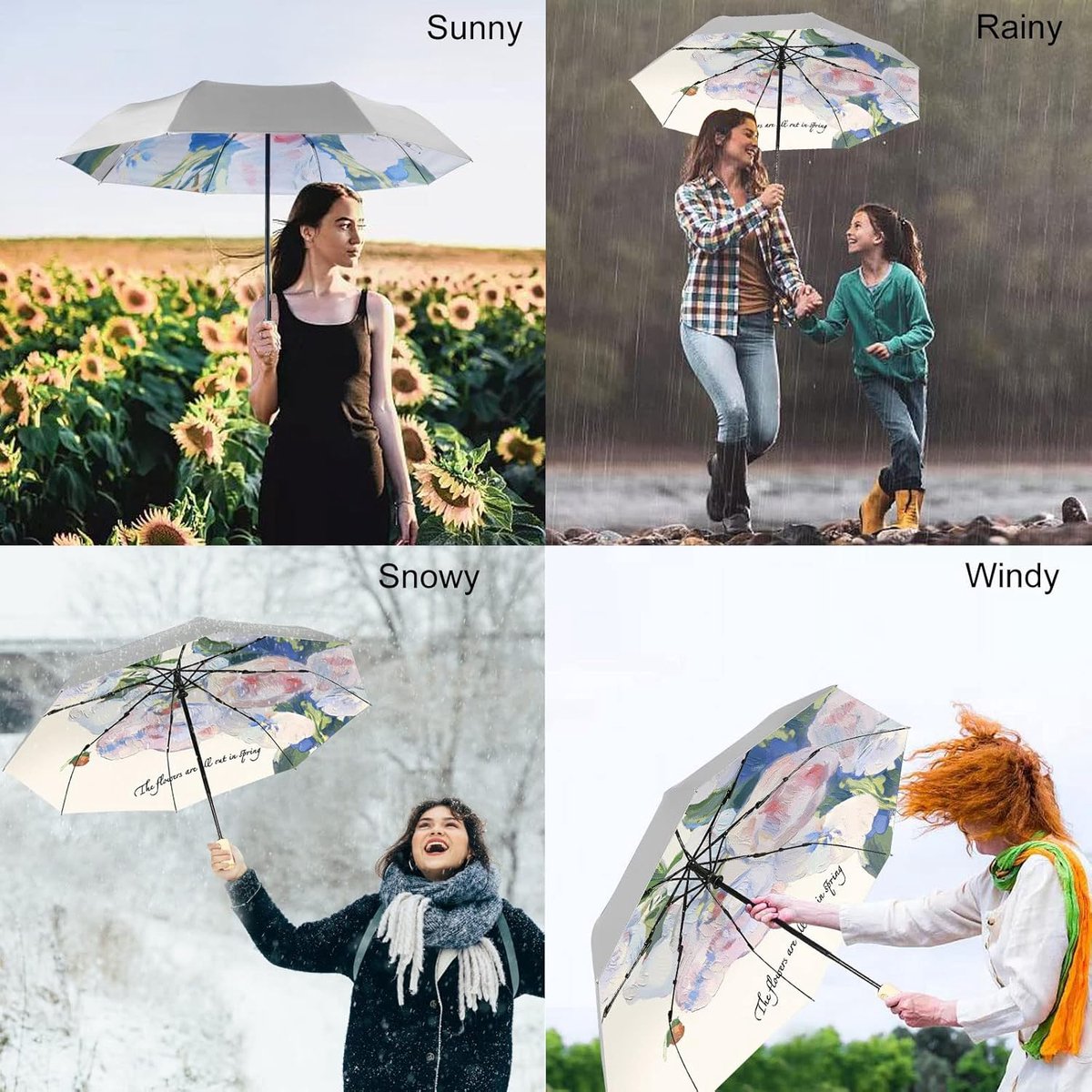 Automatic umbrella, parasol, automatic folding anti-ultraviolet umbrella for women, windproof and rainproof, mini umbrella, 8-rib umbrella, suitable for adults and children, travel parasol