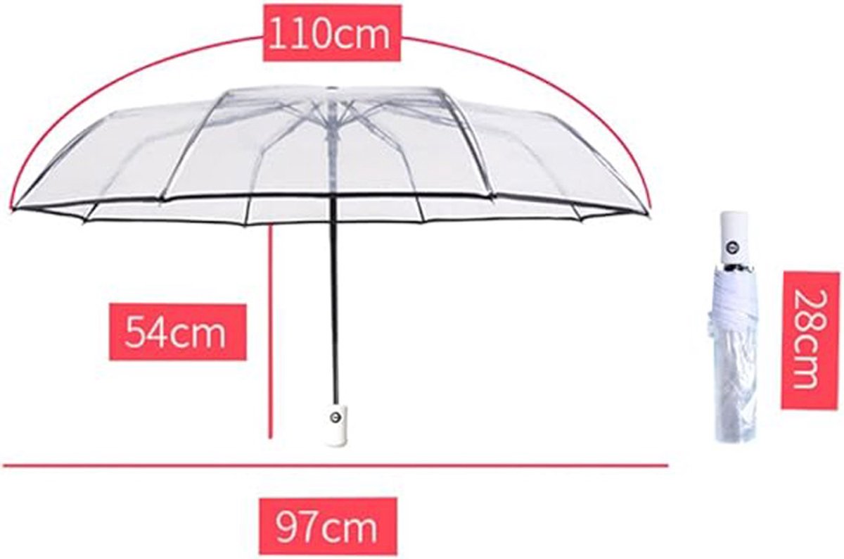 Transparent plastic folding umbrella - Purple Sakura design - Transparent floral travel umbrella, windproof, for outdoor use - Suitable for adults, children, girls, and women
