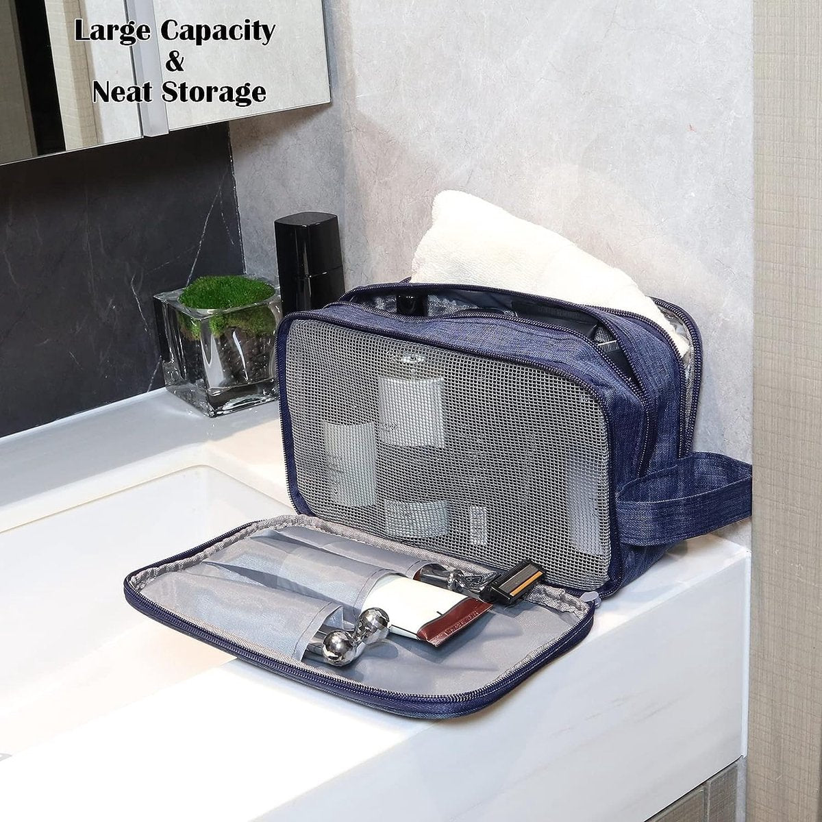 Toiletry bags for men - Toiletry bags for women - Toiletry bags - Travel accessories - Makeup bags - Cosmetic bags - Storage bags - Blauw
