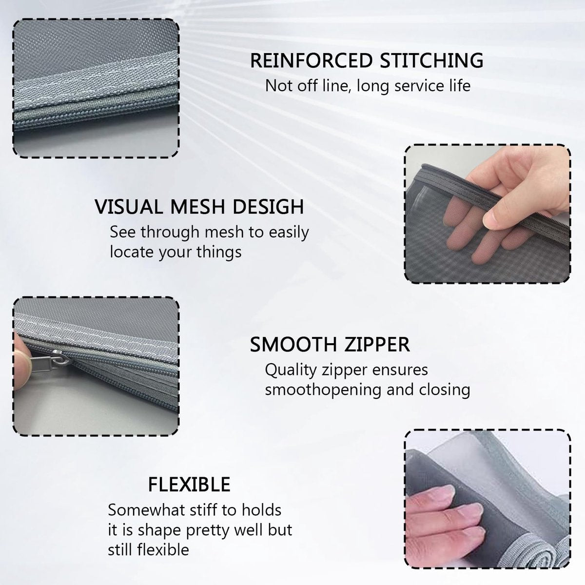 2pcs Transparent pencil case with zipper (21 x 11.5 cm) - Waterproof - For Girls and Boys