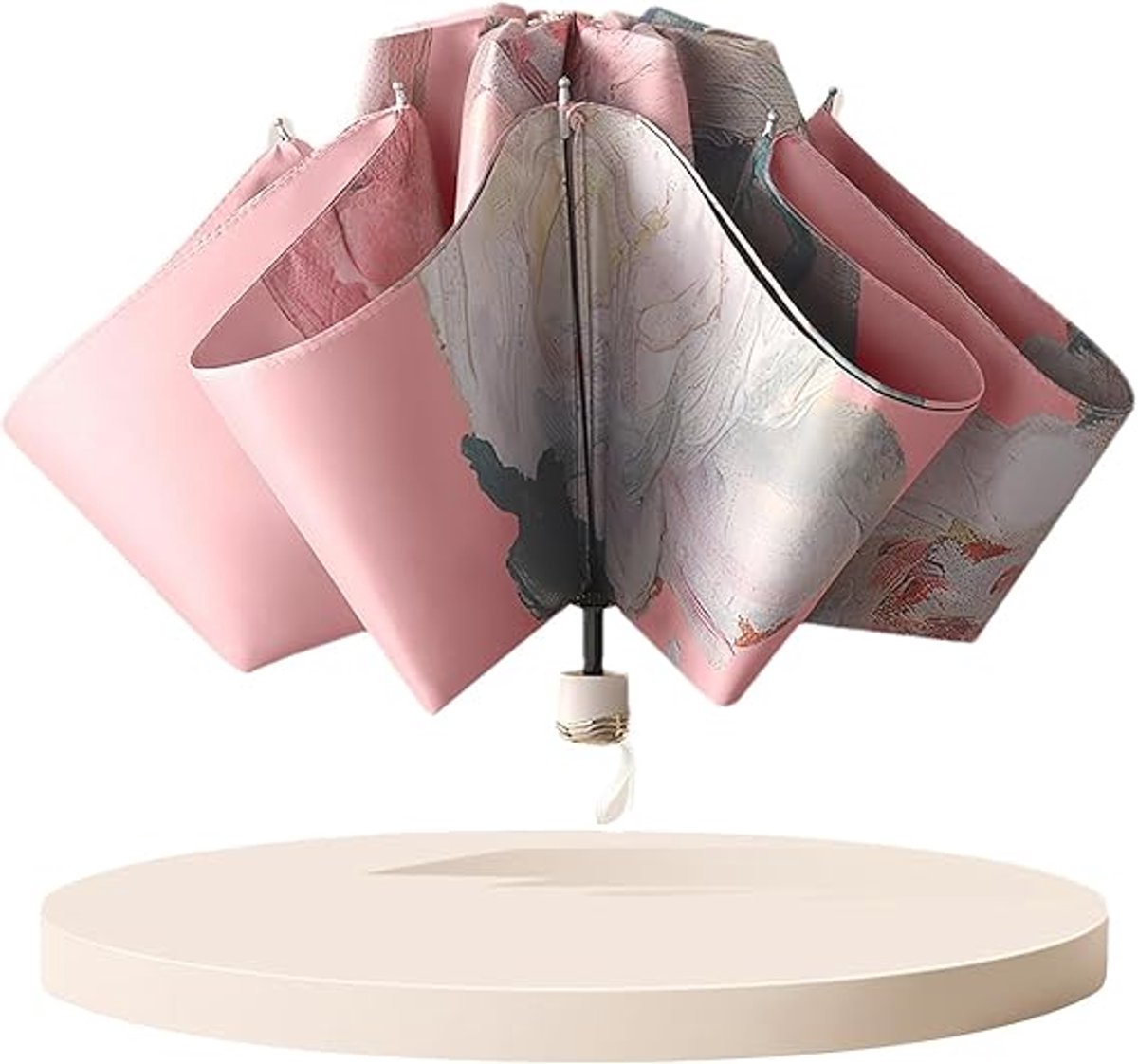Umbrella - Mini folding umbrella - Waterproof, portable - Compact for travel - With storage bag - UV protection and windproof