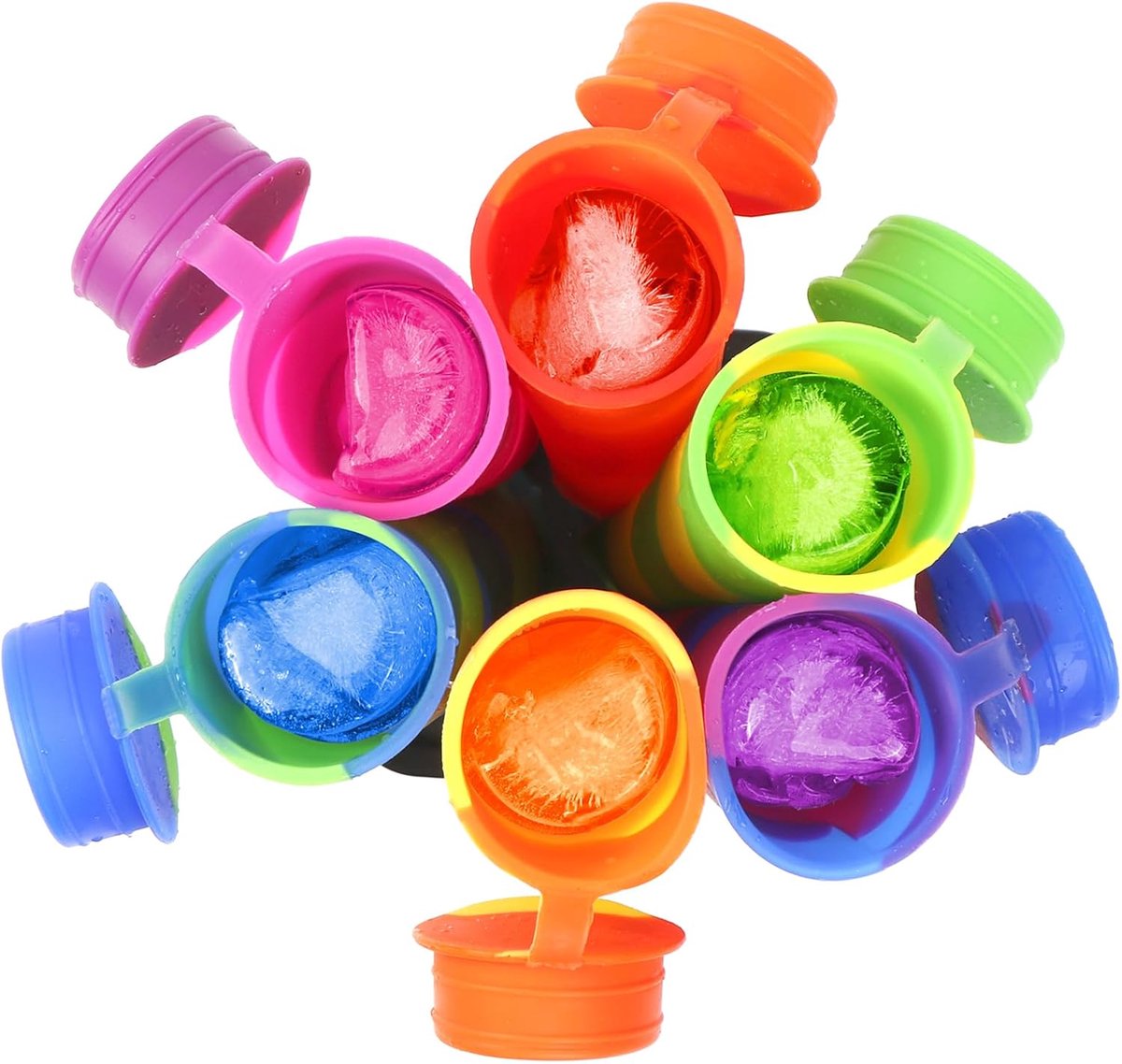 Ice Pop Mold - Ice Pop Mold - Set of 6 Ice Pops - Ice Pop Mold with Lid - Silicone Ice Pop Mold - Reusable Ice Pop Mold for Kids - BPA Free
