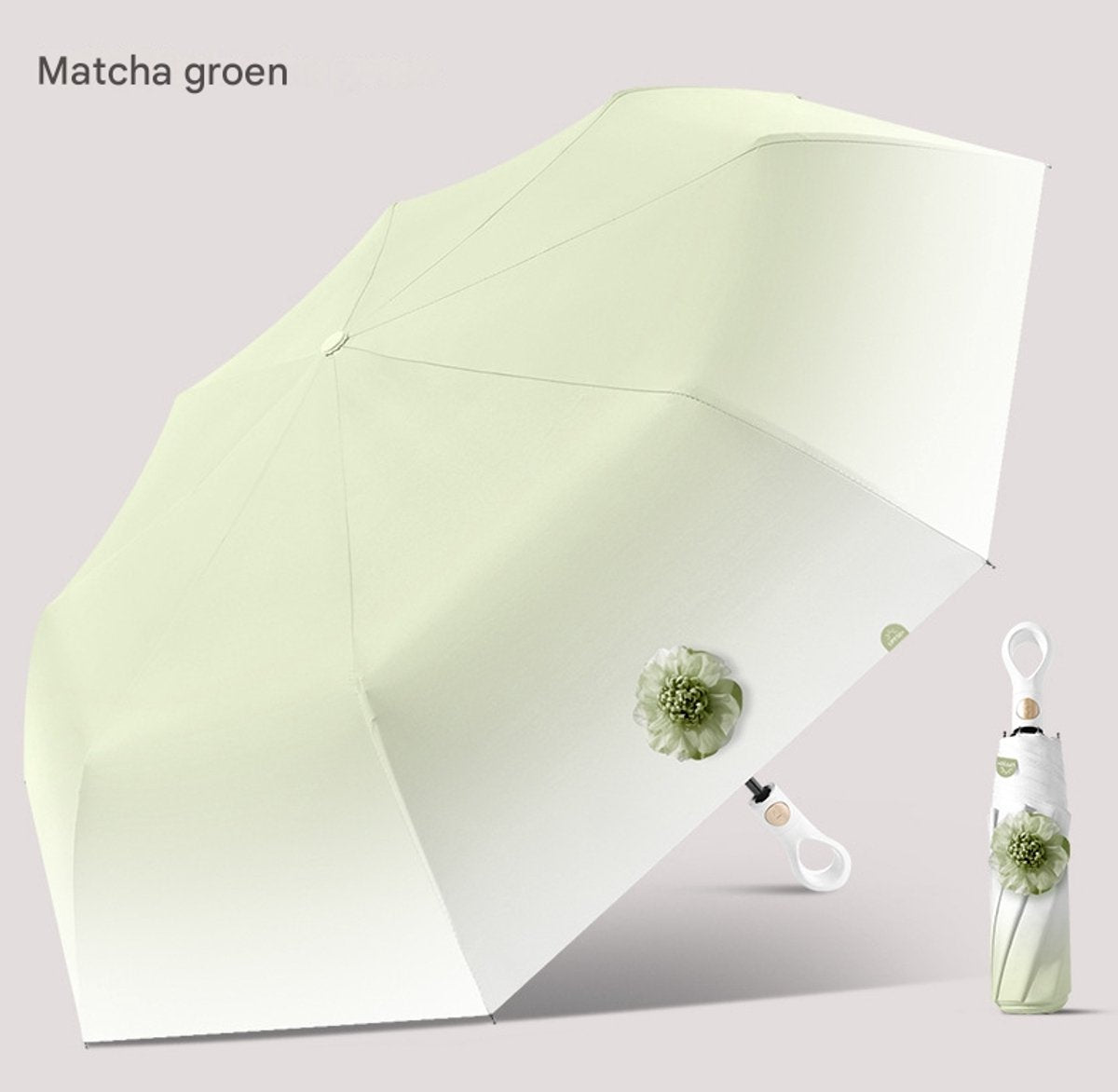 Small Folding Umbrella, Sun Protection, 8 Ribs, Travel, Automatic Open and Close with Button, Handle, Ring, Creative Outdoor, Anti-UV, Compact Suitcase Umbrella, Pocket Umbrella for Women and Children