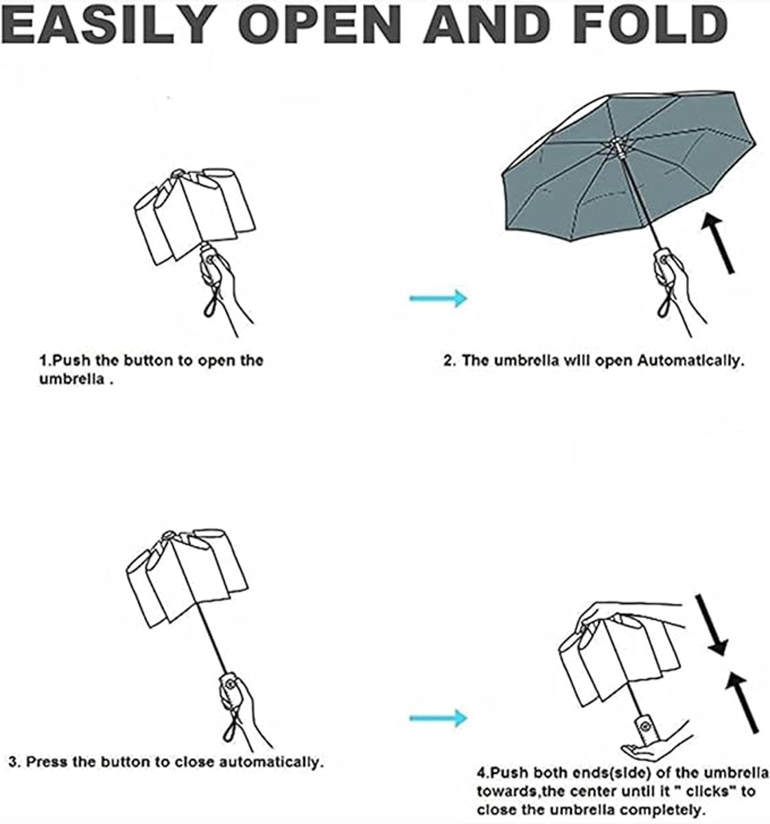 Small Folding Umbrella, Sun Protection, 8 Ribs, Travel, Automatic Open and Close with Button, Handle, Ring, Creative Outdoor, Anti-UV, Compact Suitcase Umbrella, Pocket Umbrella for Women and Children