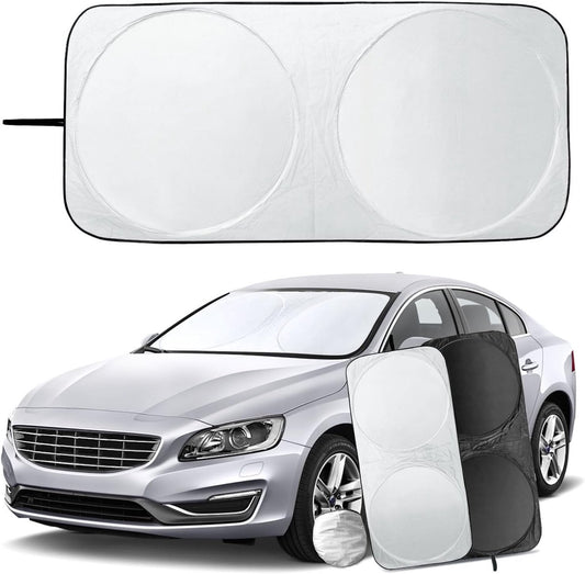 Car accessories - Car sunshade - Car sunshade - Car windshield sunshade - Universal car windshield sunshade - Foldable - UV resistant - Fits most vehicles (150 x 70 cm)