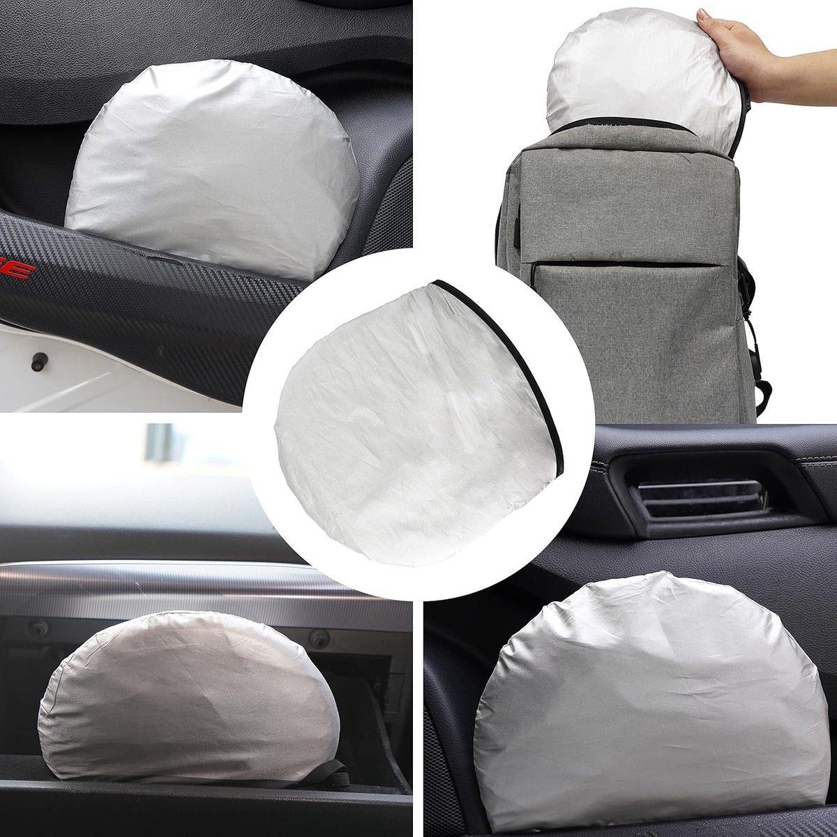 Car accessories - Car sunshade - Car sunshade - Car windshield sunshade - Universal car windshield sunshade - Foldable - UV resistant - Fits most vehicles (150 x 70 cm)