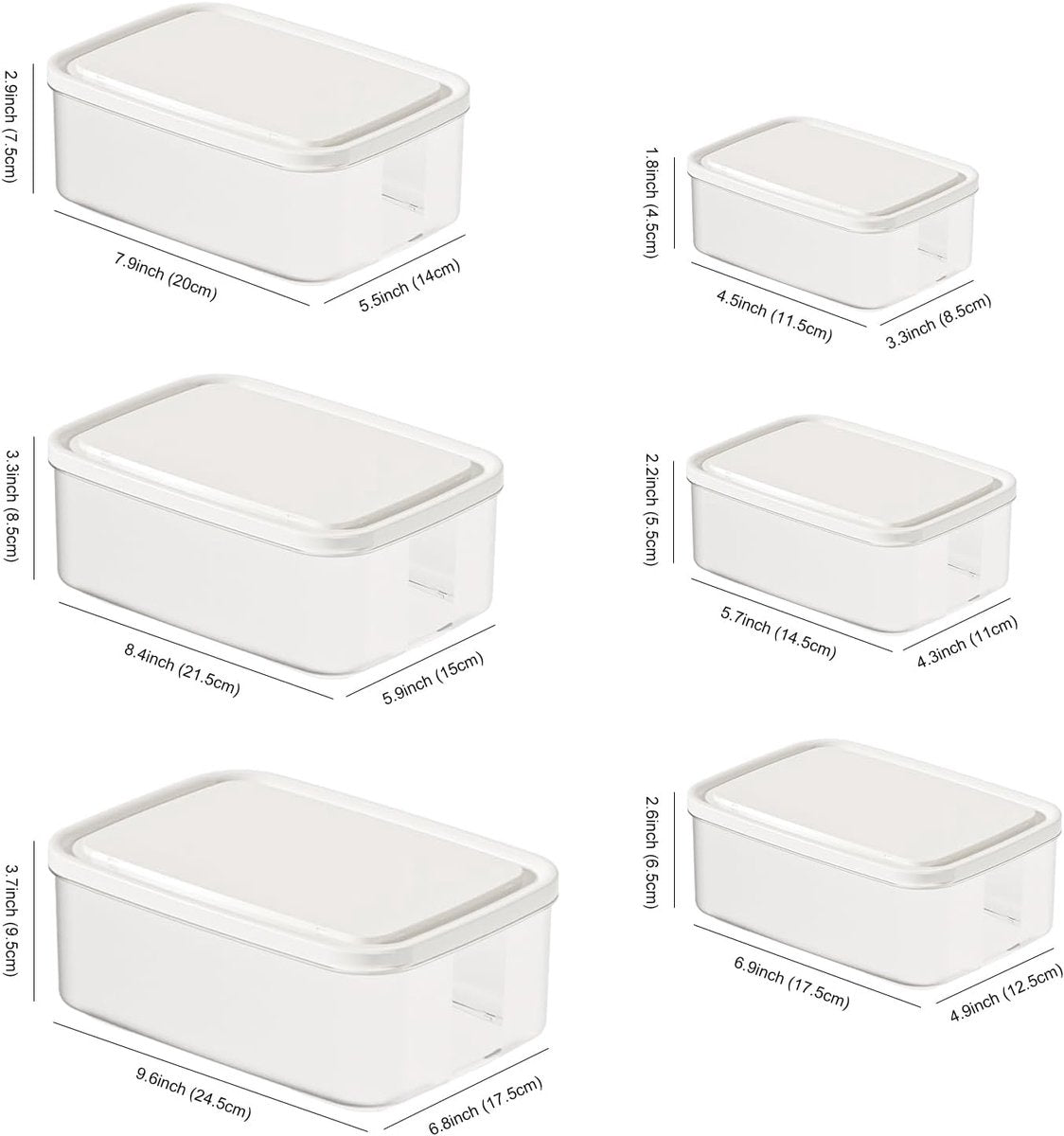 Diepvriesbakjes - Diepvriesbakjes Met Deksel - Voedselcontainers - Duurzame Snackdoosjes - Snoep Opbergdoos - Picknickdoos - Set van 6 plastic voedselcontainers met deksels - Voedselbereidingscontainers - luchtdicht - lekvrij
