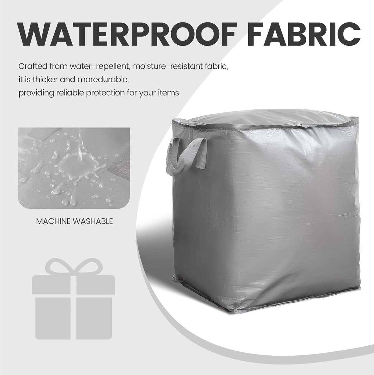 Collapsible Laundry Basket - Large Laundry Basket - Large Storage Bag - Large Carrying Bag - Travel Bag - Storage Bag, Moving Box, Clothes Storage Bag, Moving Bag - Silver