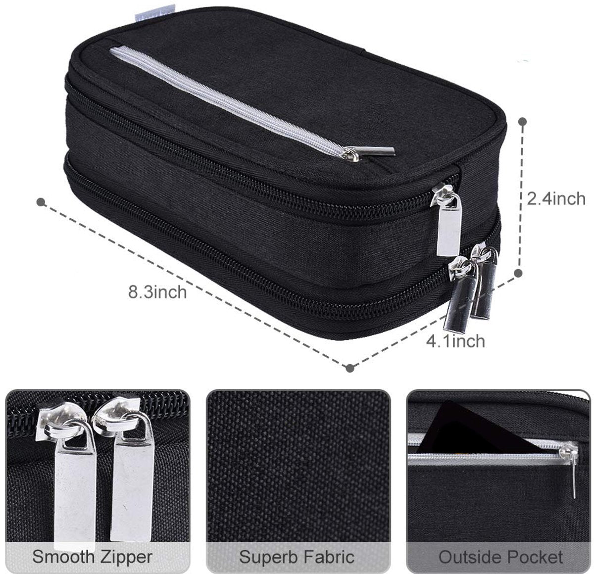 Large Capacity Pencil Case - School Pencil Case - Storage Case - Large Capacity Pencil Case for Boys and Girls - Student Office Supplies - Black