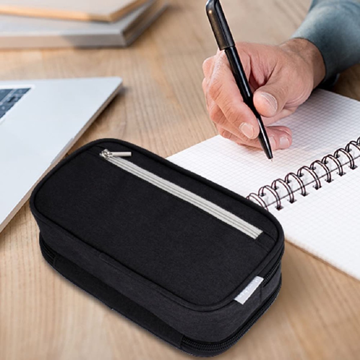 Large Capacity Pencil Case - School Pencil Case - Storage Case - Large Capacity Pencil Case for Boys and Girls - Student Office Supplies - Black