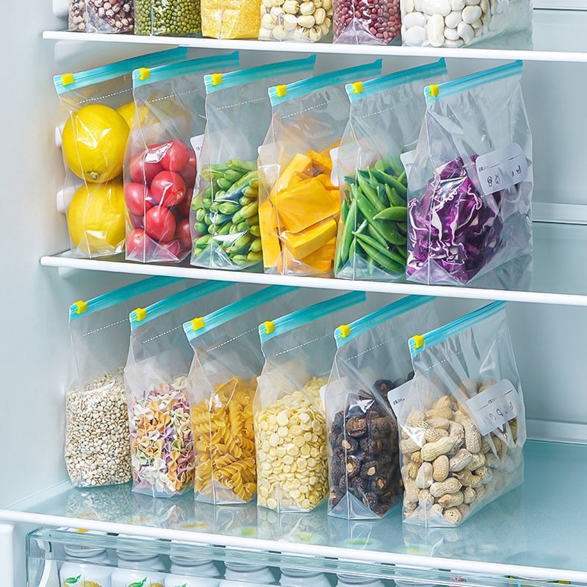 90 pcs Food Storage Bags - Zippered Freezer Bags - Freezer Bags - Stand Zippered (23*14cm)
