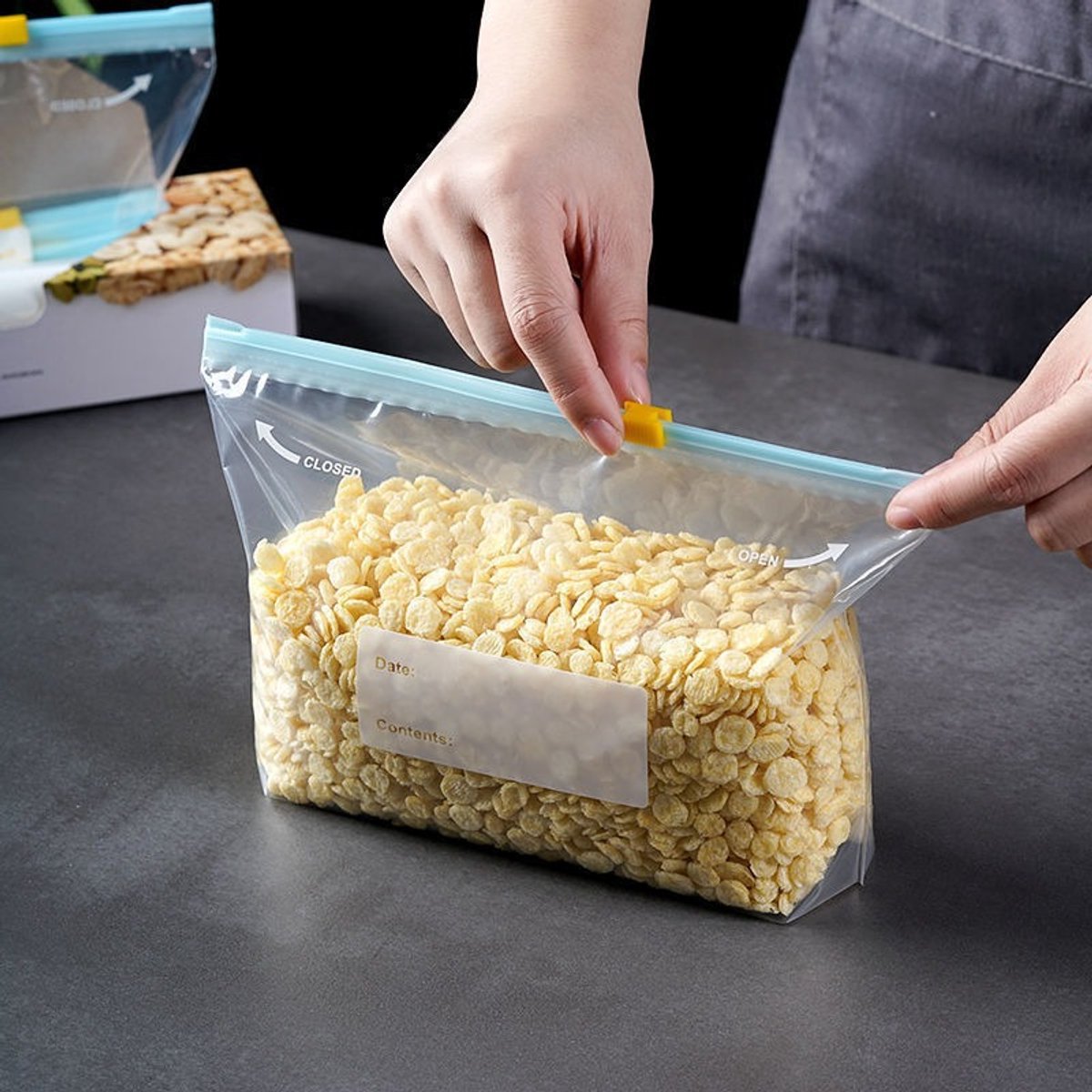 90 pcs Food Storage Bags - Zippered Freezer Bags - Freezer Bags - Stand Zippered (23*14cm)