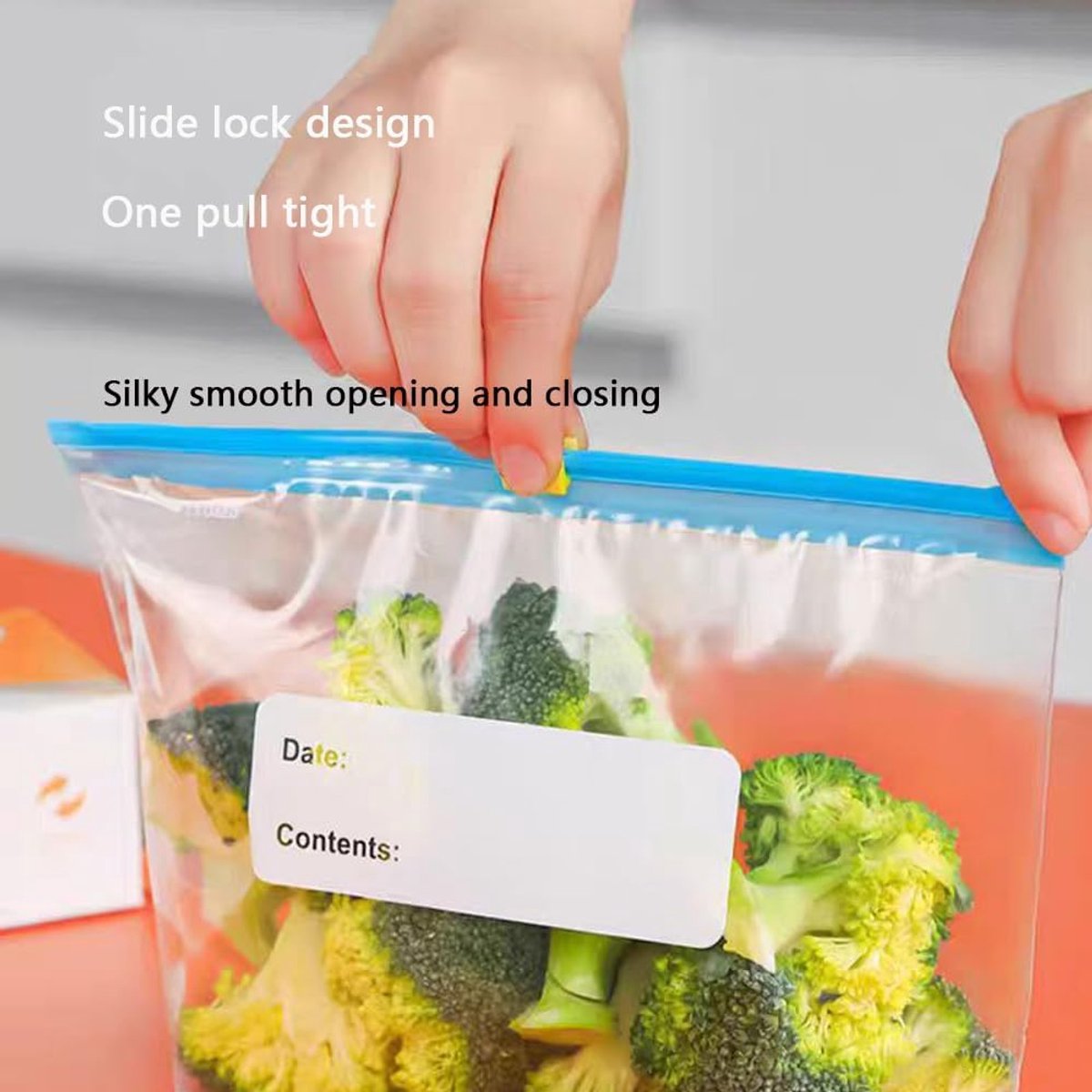 90 pcs Food Storage Bags - Zippered Freezer Bags - Freezer Bags - Stand Zippered (23*14cm)