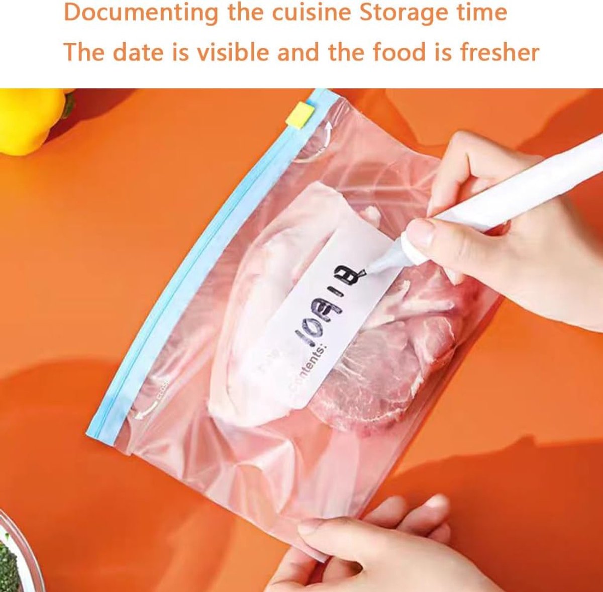 90 pcs Food Storage Bags - Zippered Freezer Bags - Freezer Bags - Stand Zippered (23*14cm)