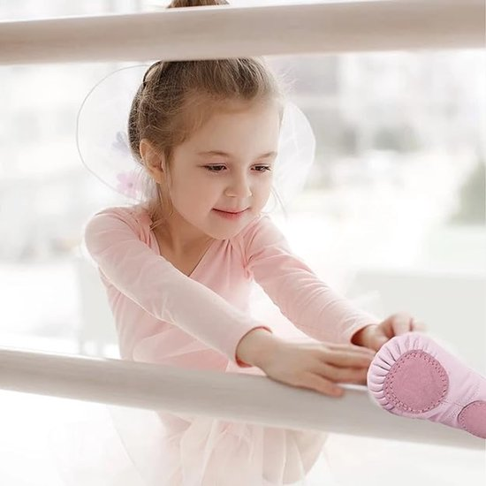 Women's Ballet Shoes – Ballet Shoes for Girls – Purple-Pink – Soft PU Leather Dance Shoes with Non-Slip Sole – Suitable for Ballet, Yoga & Home Use – For 13 UK Child