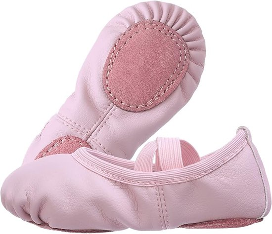 Women's Ballet Shoes – Ballet Shoes for Girls – Purple-Pink – Soft PU Leather Dance Shoes with Non-Slip Sole – Suitable for Ballet, Yoga & Home Use – For 2.5 UK