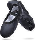 Women's Ballet Shoes – Ballet Shoes for Girls – Black – Soft PU Leather Dance Shoes with Non-Slip Sole – Suitable for Ballet, Yoga & Home Use – For 11.5 UK Child