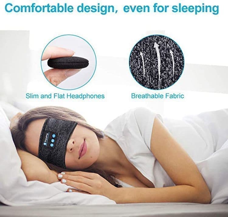 Bluetooth Sleep Headphones Headband with Eye Mask, One Size