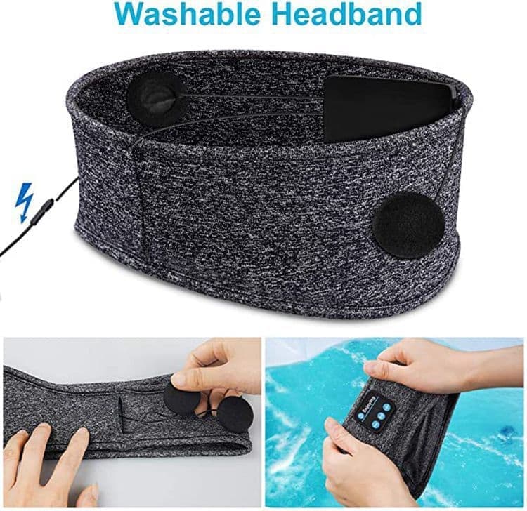 Bluetooth Sleep Headphones Headband with Eye Mask, One Size