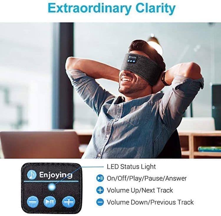 Bluetooth Sleep Headphones Headband with Eye Mask, One Size