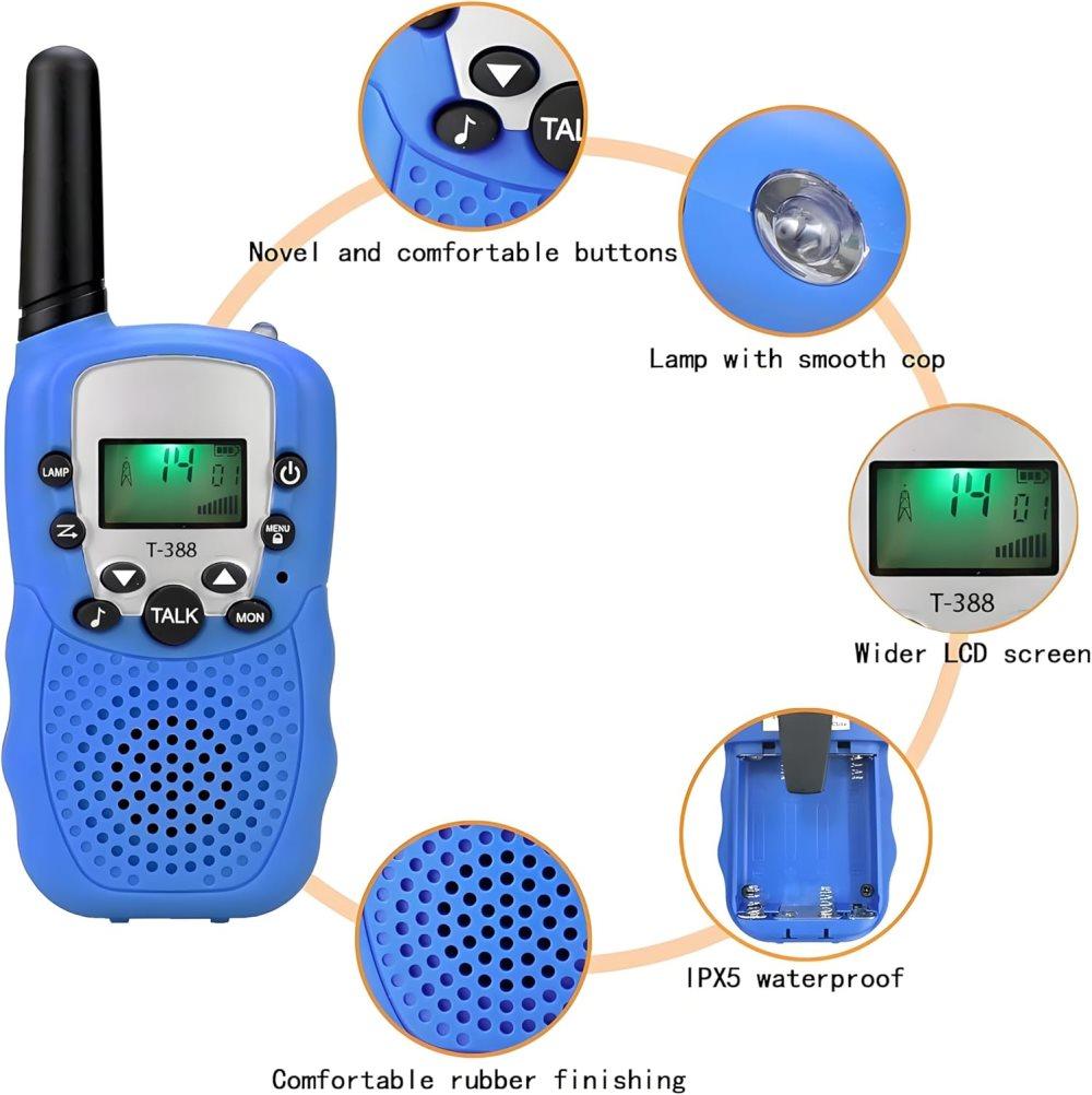 2-Pack Kids Walkie Talkies with 3 km Range, Pink