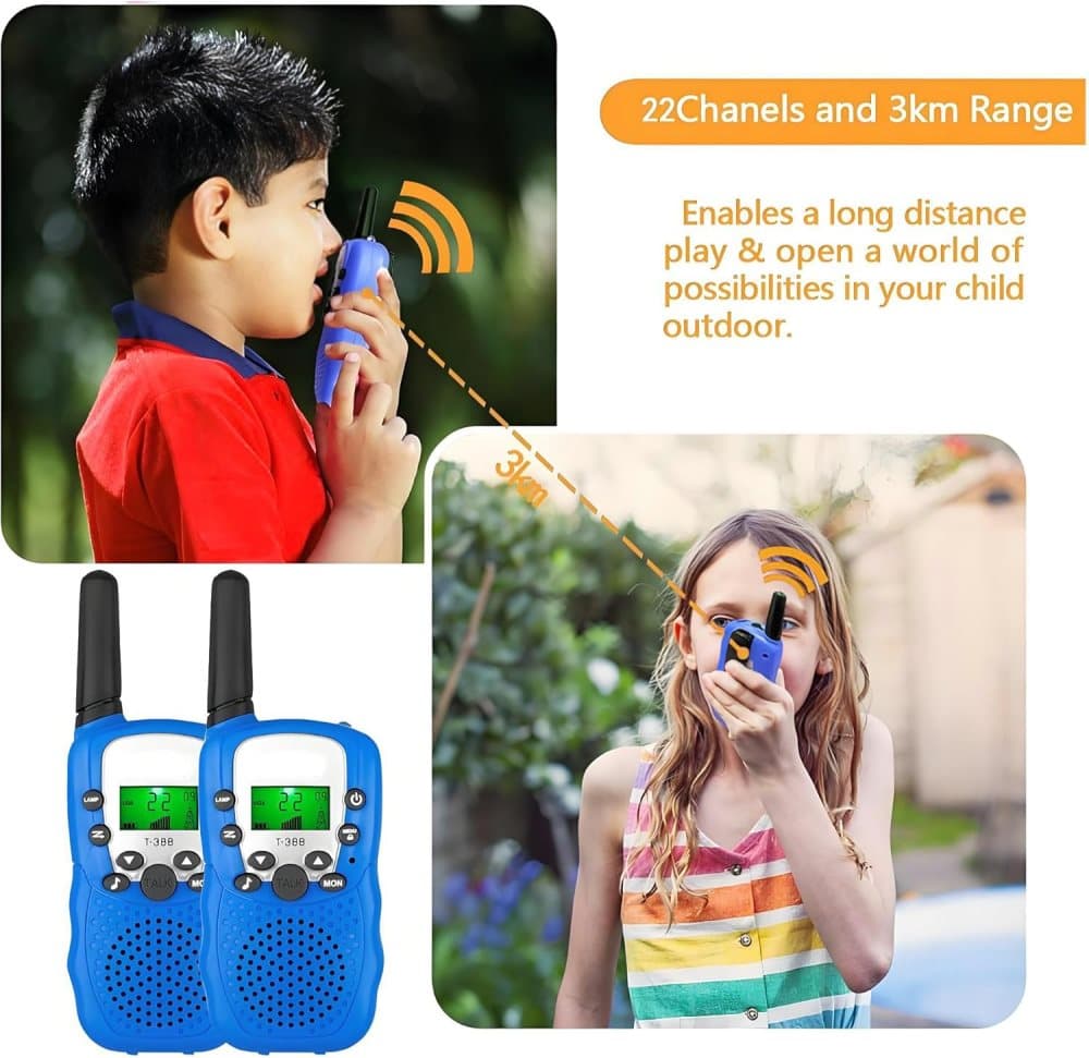 2-Pack Kids Walkie Talkies with 3 km Range, Pink